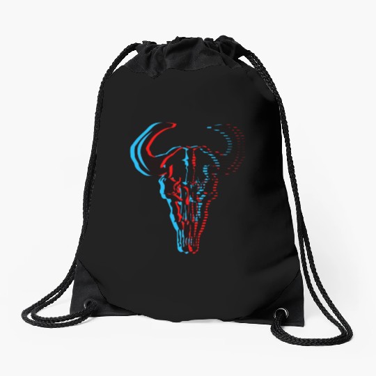 Buffalo skull Drawstring Bags