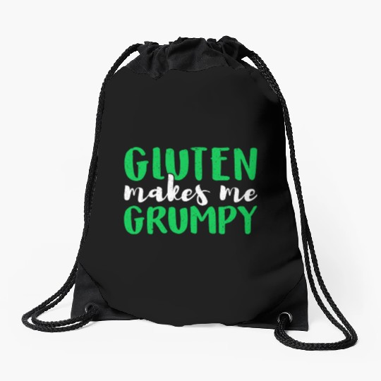 Celiac Disease Warrior Gluten Makes Me Grumpy Drawstring Bags