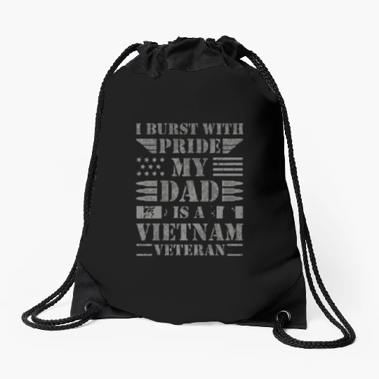 Proud Son Daughter of A Vietnam Veteran Drawstring Bags