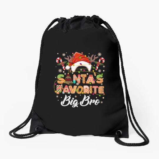Santa's Favorite Big Brother Cookies Drawstring Bags