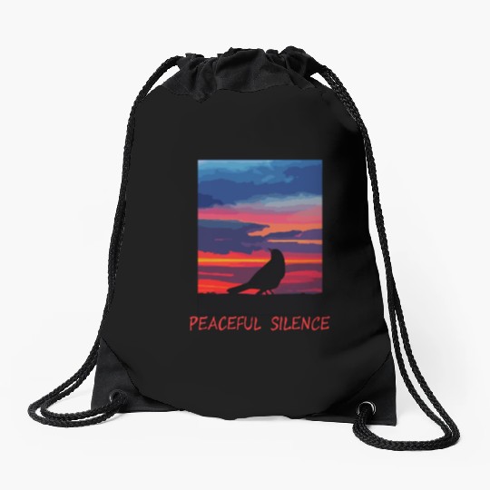 Peaceful Silence Drawstring Bags