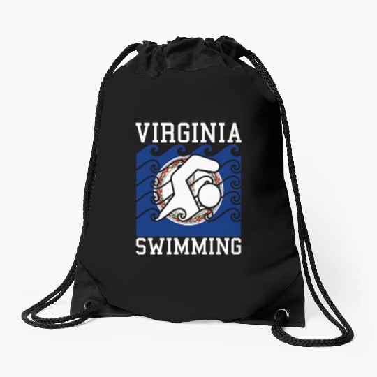 Virginia Flag Swimming Team Swim Swimmer US State Drawstring Bags