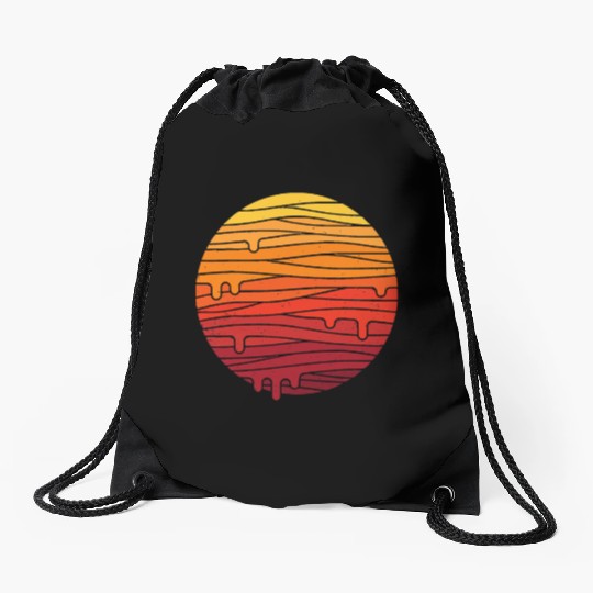 The Mountain Sun and Moon Drawstring Bags