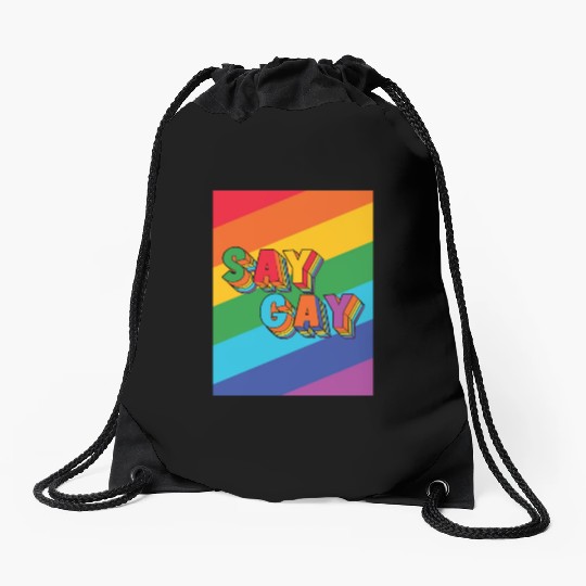 LBGT Flag Gay Pride Human Vintage Rainbow Drawstring Bags