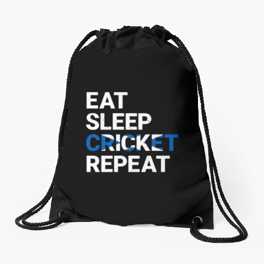 Eat Sleep Cricket Repeat Scotland Flag Sports Gift Drawstring Bags
