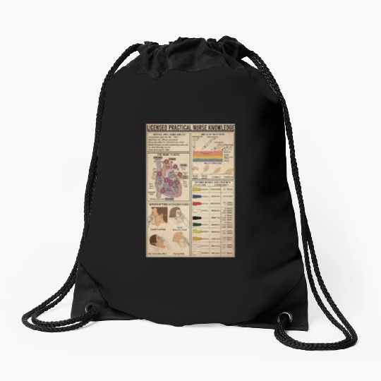 Licensed Practical Nurse Knowledge Poster, Doctor Drawstring Bags
