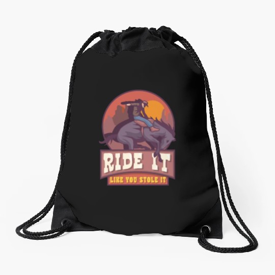 Rodeo Bull Riding Livestock Show Farmer Cattle Drawstring Bags