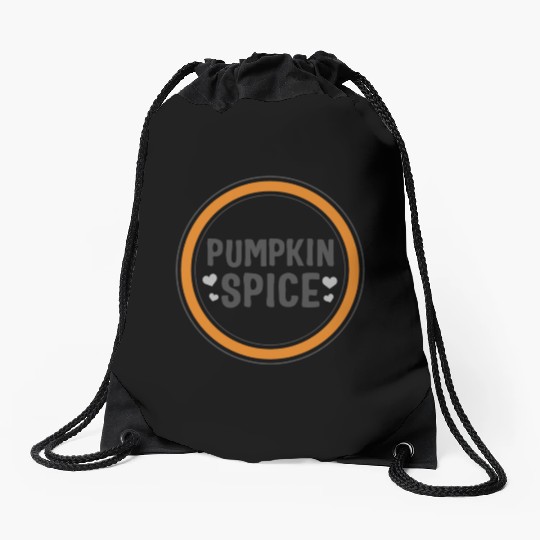 Halloween Theme Cute Pumpkin Spice Coffee Lover Drawstring Bags