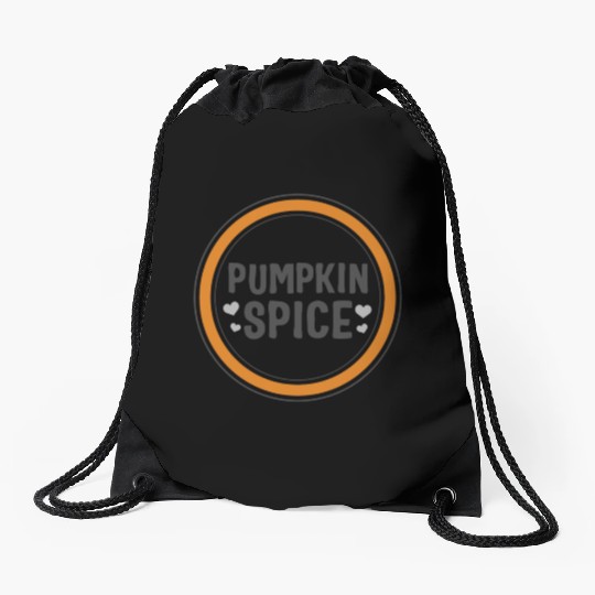 Halloween Theme Cute Pumpkin Spice Coffee Lover Drawstring Bags
