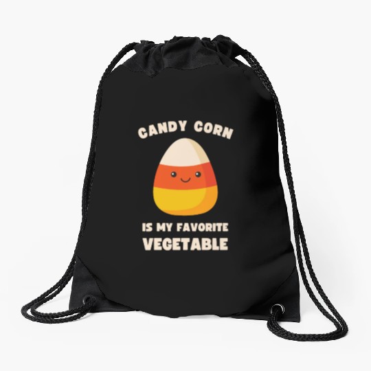 LAZY COSTUME CANDY CORN IS MY FAVORITE VEGETABLE Drawstring Bags