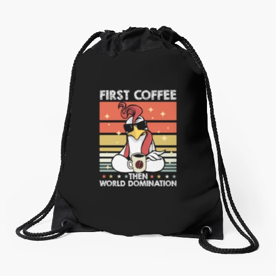 Rooster Cock Coffee Sunglasses Drawstring Bags