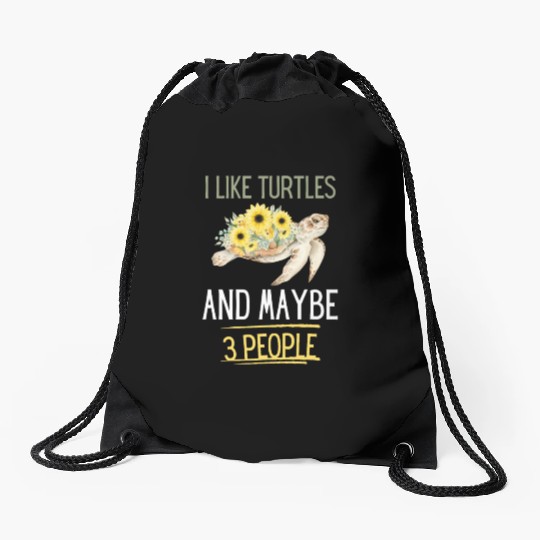 Sea Turtle Lover Ocean Animal Funny Gift Turtle Drawstring Bags