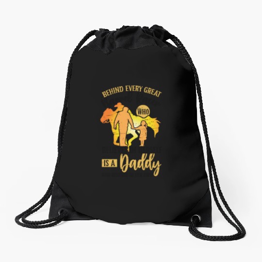 Barrel Racing Dad Rodeo Equestrian Horse Barrel Drawstring Bags