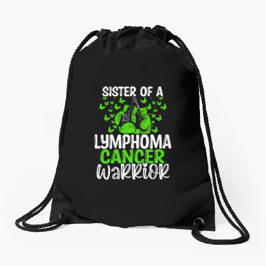 Lymphoma Cancer Awareness Sister Twins Sibling Drawstring Bags