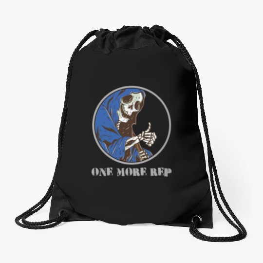 Grim Reaper Weightlifting Gym Workout Humor Drawstring Bags