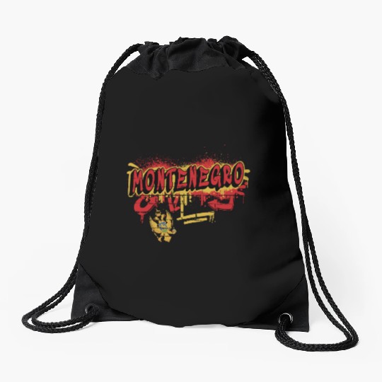 Montenegro Graffiti Design Flags Drawstring Bags