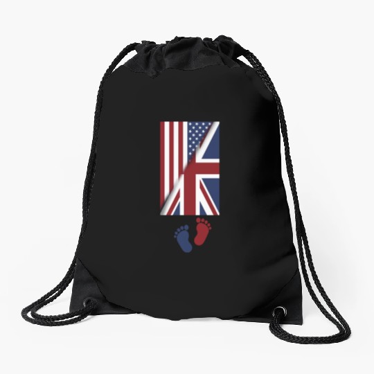 American Union Jack Flag Baby american union jack Drawstring Bags