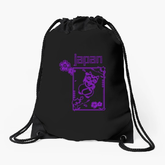 Japan Neon lucky Cat Drawstring Bags