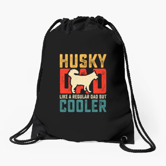 Cute Siberian Husky Dad Father's Day Drawstring Bags