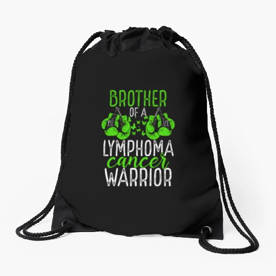 Brother Lymphoma Cancer Awareness Sibling Twin Drawstring Bags