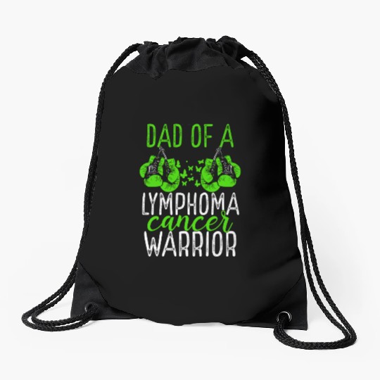 Dad Lymphoma Cancer Awareness Fathers Day Papa Drawstring Bags
