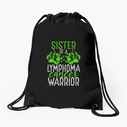 Sister Lymphoma Cancer Awareness Sibling Twin Drawstring Bags