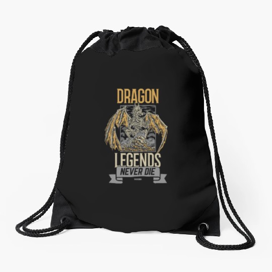 Dragon Legends Never Die Drawstring Bags