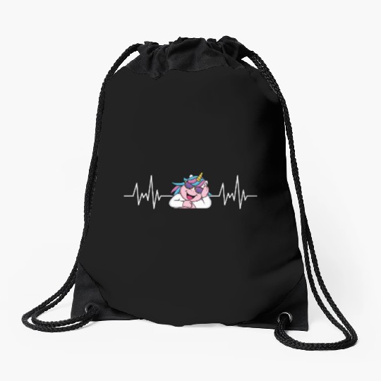 Fantasy Animal Creature Gift Heartbeat Unicorn Drawstring Bags