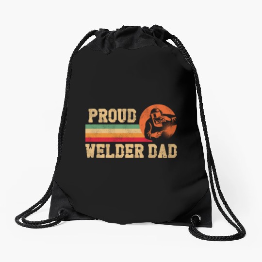 Welder Welding Dad Father Vintage Drawstring Bags