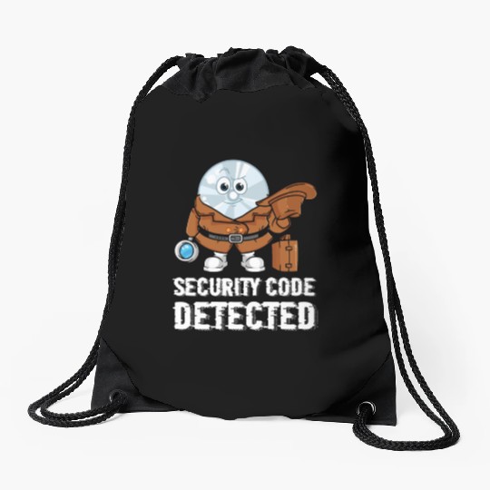 Network And Computer Security Hard Disc Detective Drawstring Bags