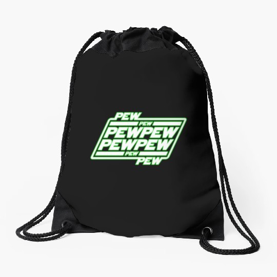 Pew Pew Pew Drawstring Bags