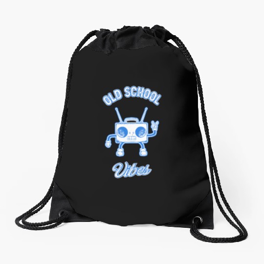 Old School Vibes Retro Beat Box Music Drawstring Bags