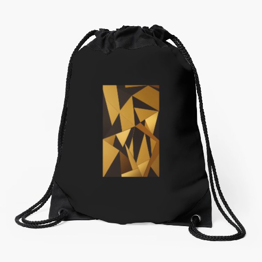 Black and Gold Minimalist Drawstring Bags