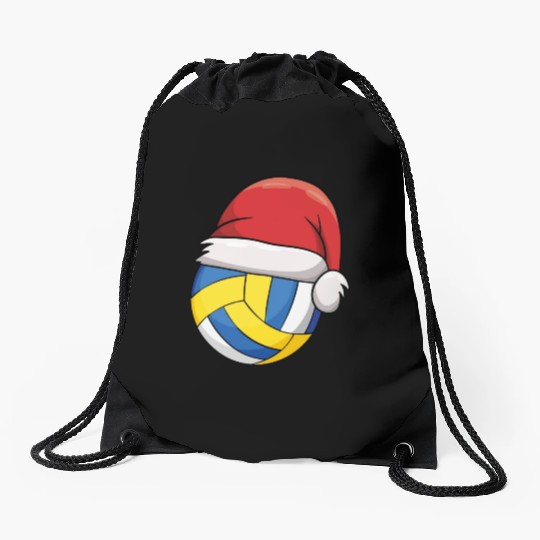 Volleyball Chirstmas Cute Volleyball Xmas Santa Drawstring Bags