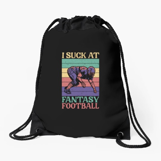 I Suck At Fantasy Football Auto Draft Sport Lover Drawstring Bags