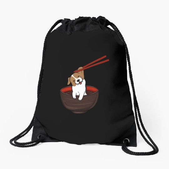 Jack Russell Terrier Dipping Noodles Drawstring Bags