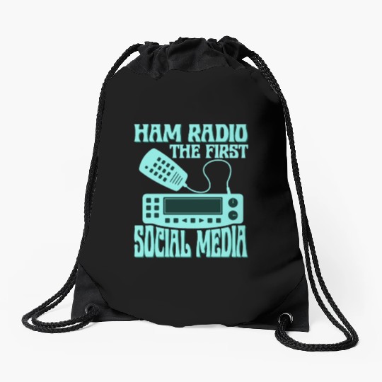 Ham Radio The First Social Media Operator Amateur Drawstring Bags