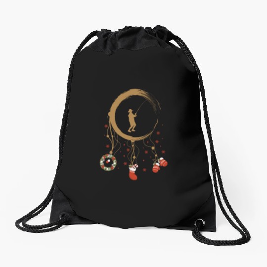 Winter dreamcatcher Christmas Fishing Drawstring Bags