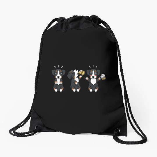 Bernese Mountain Dog Beer Lover Drawstring Bags