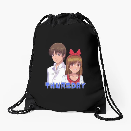Anime Boy and Girl Day of The Week Thursday Drawstring Bags