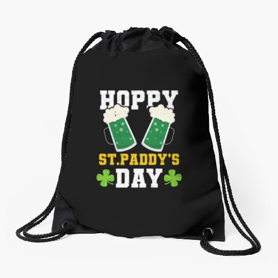 Funny St. Paddy Shenanigans Hoppy St. Paddy's Day Drawstring Bags