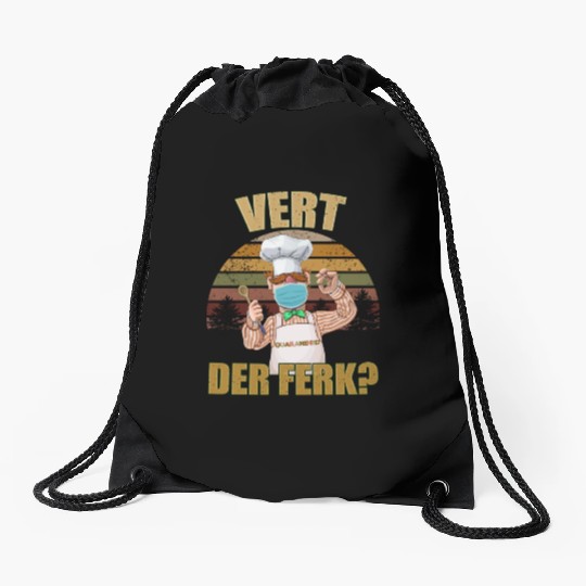 Vert Der Ferk the swedish chef Drawstring Bags