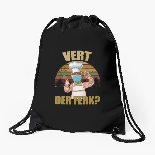 Vert Der Ferk the swedish chef Drawstring Bags
