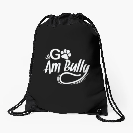 Go Am Bully Bulldog Pet Dog breed Drawstring Bags