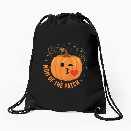 Halloween Drawstring Bags, Mom Of The Patch Cute Pumpkin