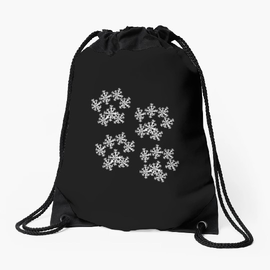 Snowflake Paw Prints Drawstring Bags