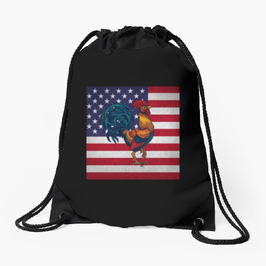 Rooster Cock Drawstring Bags