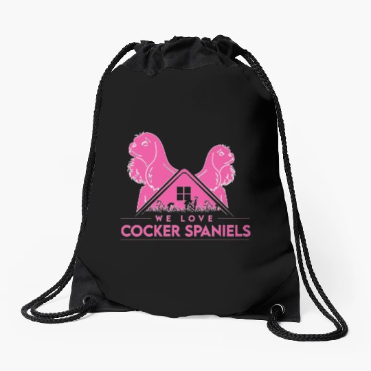 Cocker Spaniels lover pink,Dog lover, pets lover Drawstring Bags