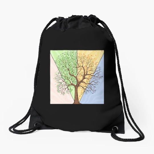 Four Seasons Trees Drawstring Bags