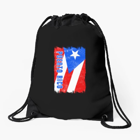 Puerto Rico flag Drawstring Bags